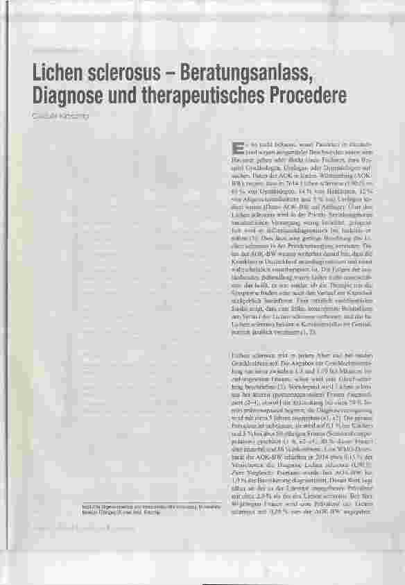 Vorschauseite 1: Lichen sclerosus Beratungsanlass, Diagnose und therapeutisches Procedere