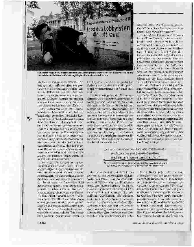 Vorschauseite 2: Kein Hindernis für ReformenInteressenvertreter werden in jüngster Zeit heftig kritisiert.Doch trotz manch erfolgreicher Einflussnahme ist ihre Macht begrenzt.