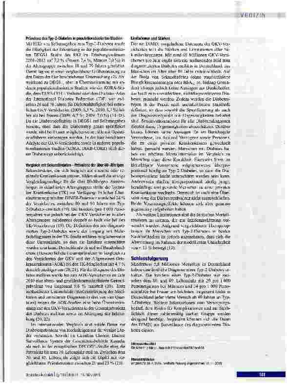 Vorschauseite 5: Prävalenz und Inzidenz von Diabetes mellitus in Deutschland