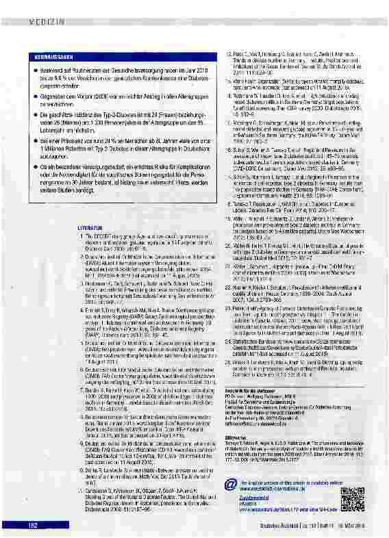 Vorschauseite 6: Prävalenz und Inzidenz von Diabetes mellitus in Deutschland