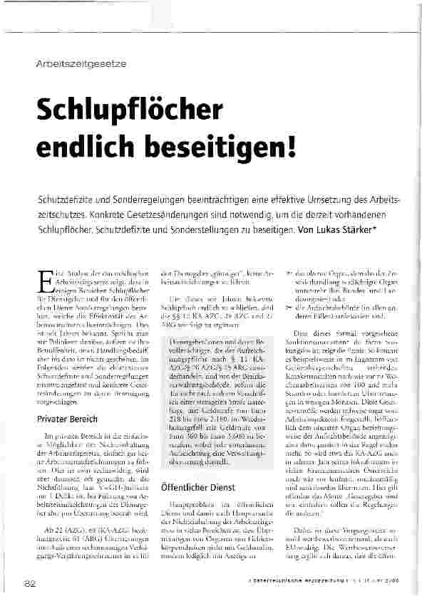 Vorschauseite 1: Schlupflöcher endlich beseitigen!