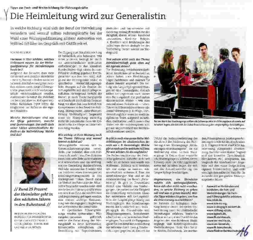Vorschauseite 1: Die Heimleitung wird zur Generalistin