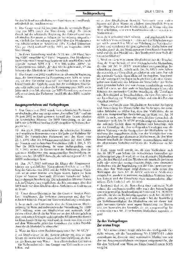 Vorschauseite 2: Mindestpreis für alkoholische Getränke