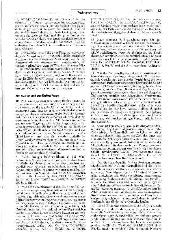 Vorschauseite 4: Mindestpreis für alkoholische Getränke