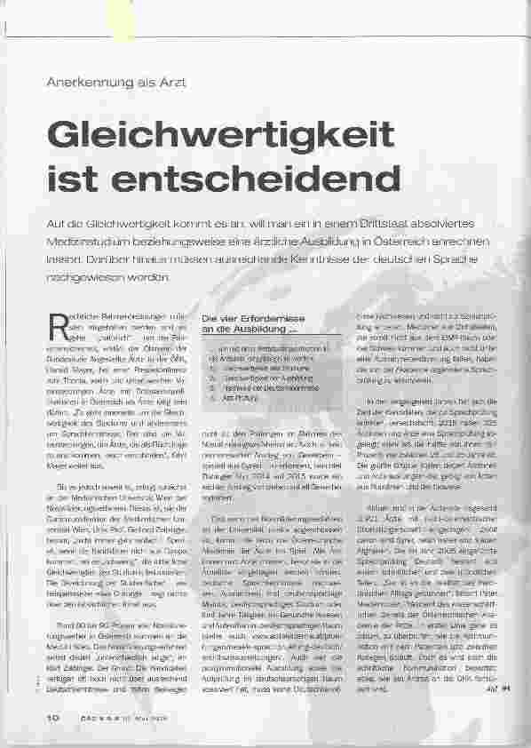 Vorschauseite 1: Gleichwertigkeit ist entscheidend