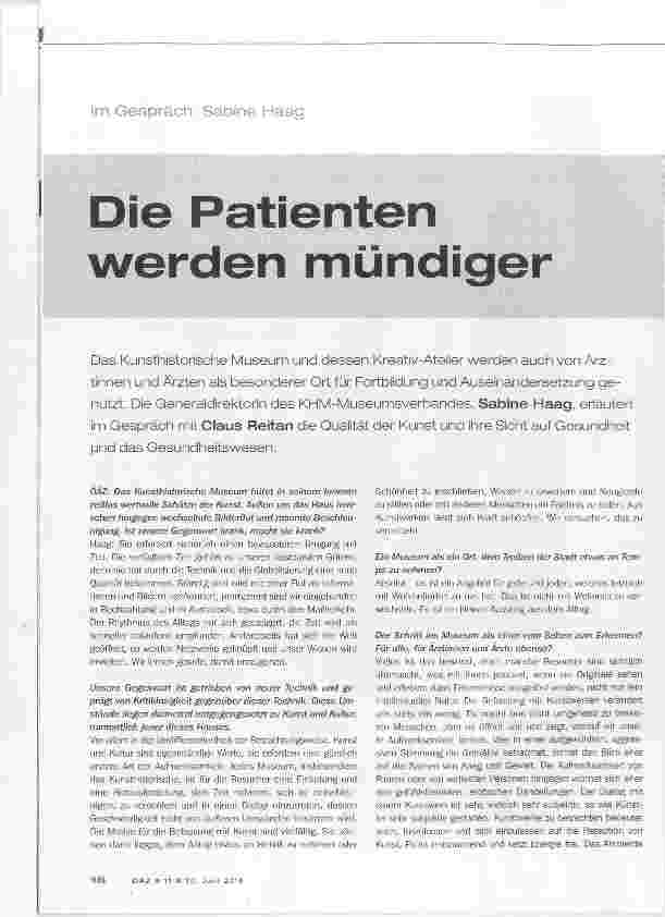 Vorschauseite 1: Die Patienten werden mündiger