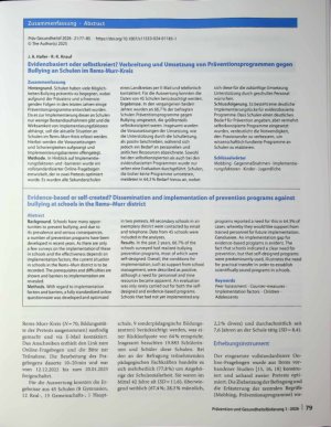 Vorschauseite 3: Evidenzbasiert oder selbstkreiert? Verbreitung und Umsetzung von Präventionsprogrammen gegen Bullying an Schulen im Rems-Murr-Kreis
