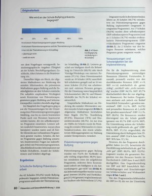 Vorschauseite 4: Evidenzbasiert oder selbstkreiert? Verbreitung und Umsetzung von Präventionsprogrammen gegen Bullying an Schulen im Rems-Murr-Kreis