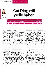Vorschauseite 1: Gut Ding will Weile haben.