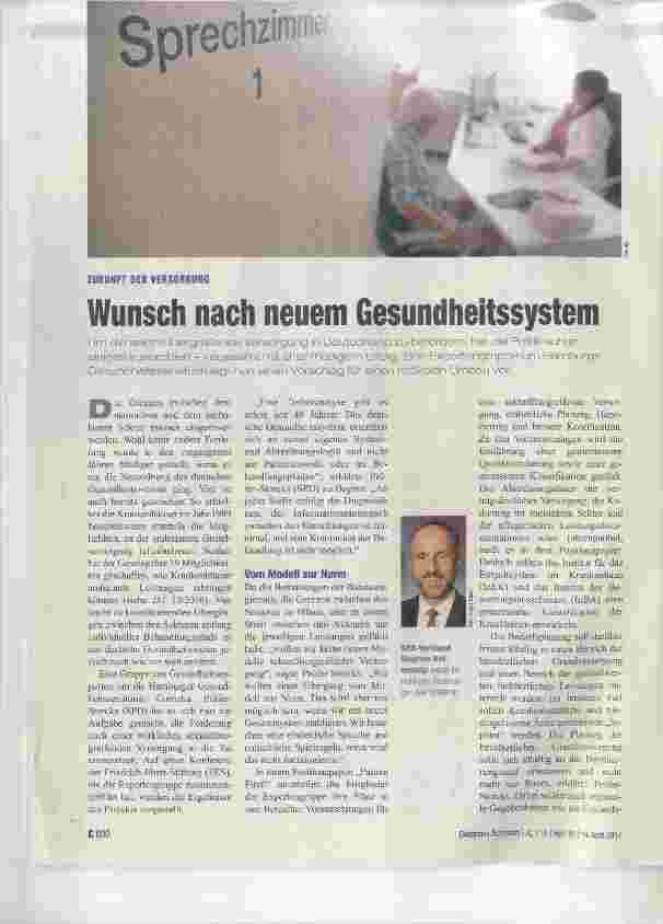 Vorschauseite 1: Wunsch nach neuem Gesundheitssystem