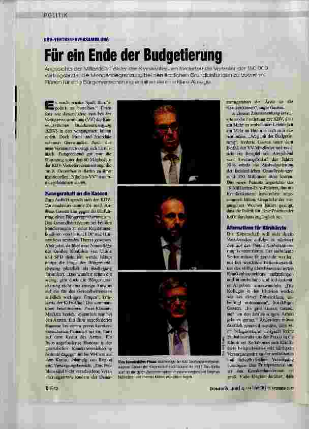 Vorschauseite 1: Für ein Ende der Budgetierung