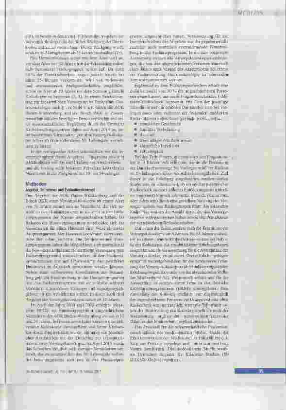 Vorschauseite 2: Sollte die Vorsorgekoloskopie bereits ab 50 Jahren angeboten werden?
