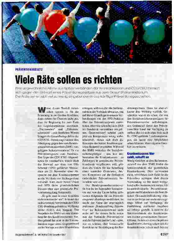 Vorschauseite 1: Viele Räte sollen es richten