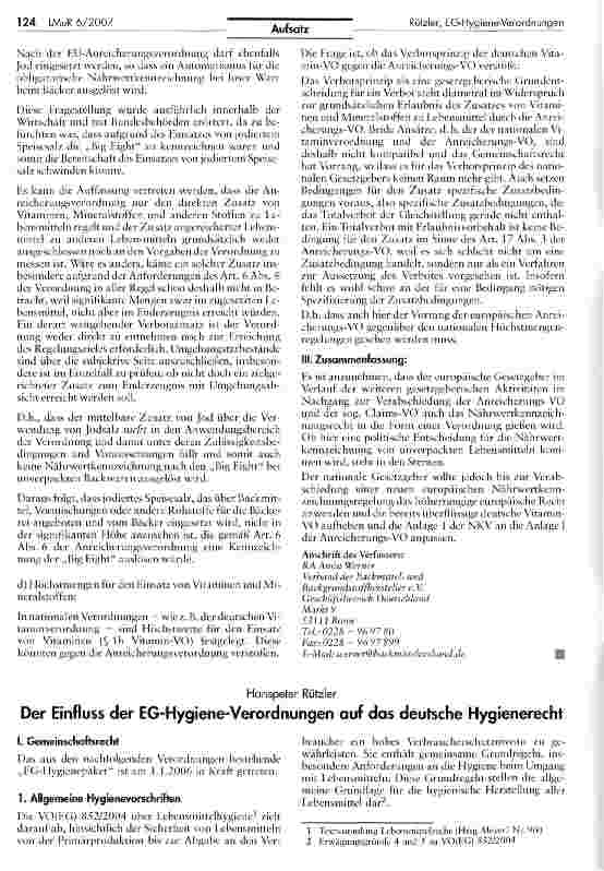 Vorschauseite 4: Die Anreicherung und Nährwertkennzeichnung bei unverpacktenBackwaren