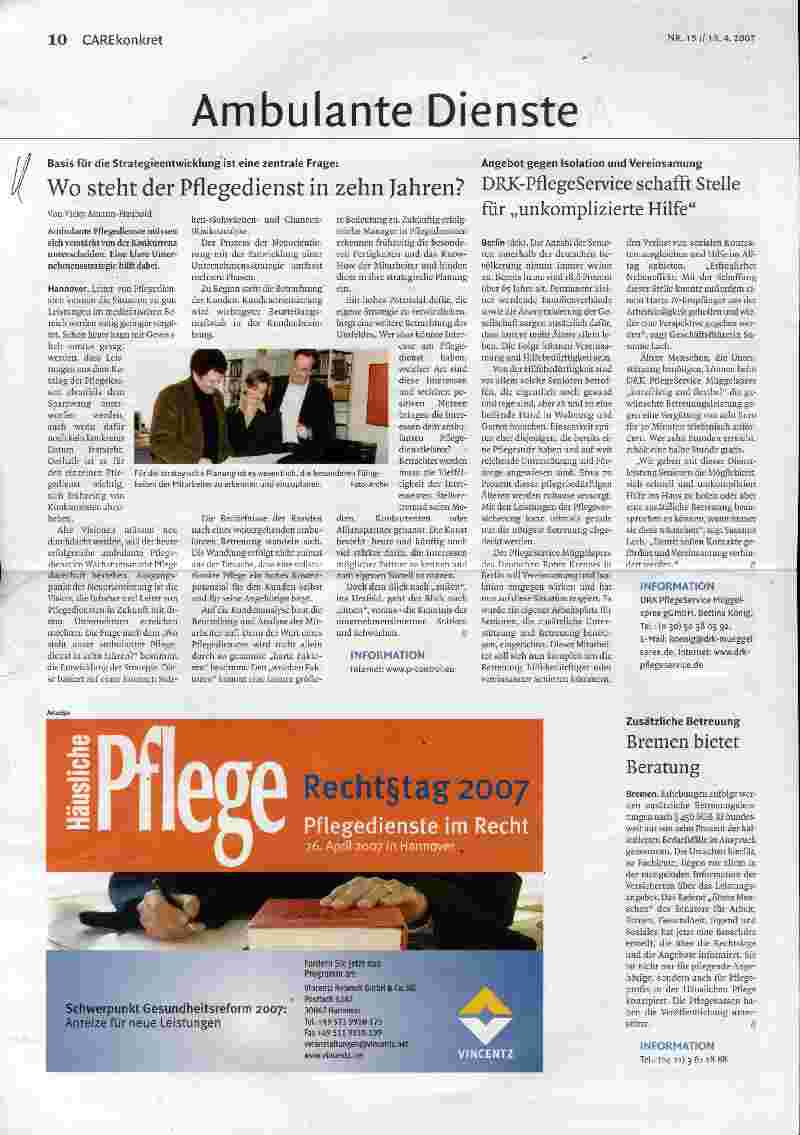 Vorschauseite 1: Wo steht der Pflegedienst in zehn Jahren?