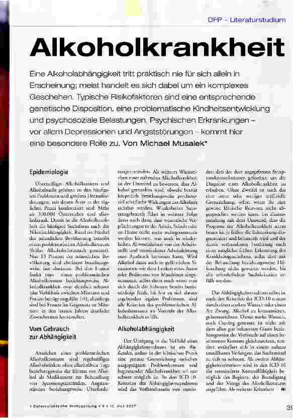 Vorschauseite 1: Alkoholkrankheit