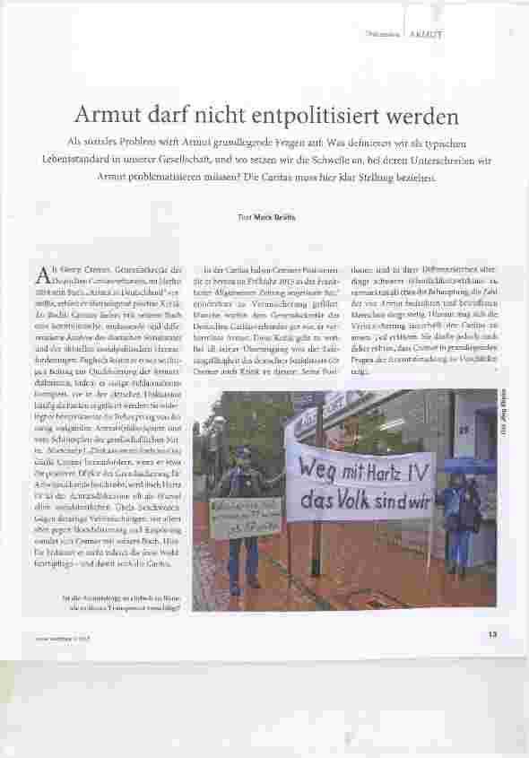 Vorschauseite 1: Armut darf nicht entpolitisiert werden