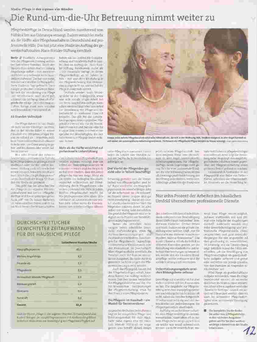 Vorschauseite 1: Die Rund-um-die-Uhr Betreuung nimmt weiter zu