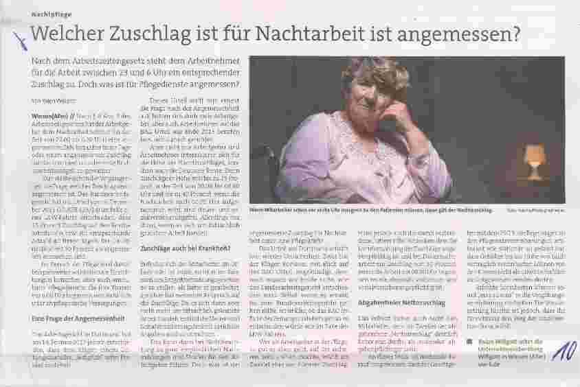 Vorschauseite 1: Welcher Zuschlag ist für Nachtarbeit ist angemessen?