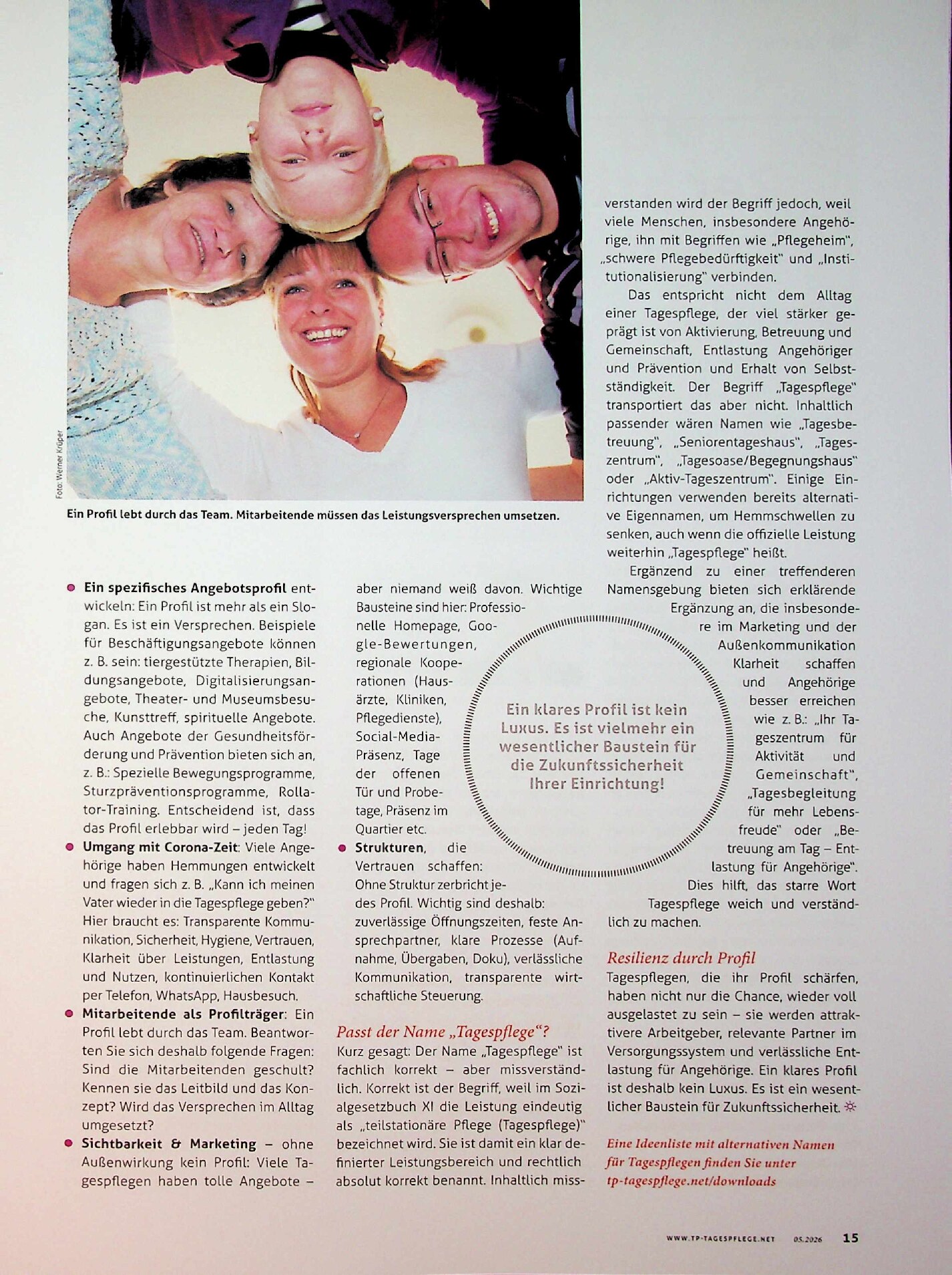 Vorschauseite 2: Klares Profil zeigen