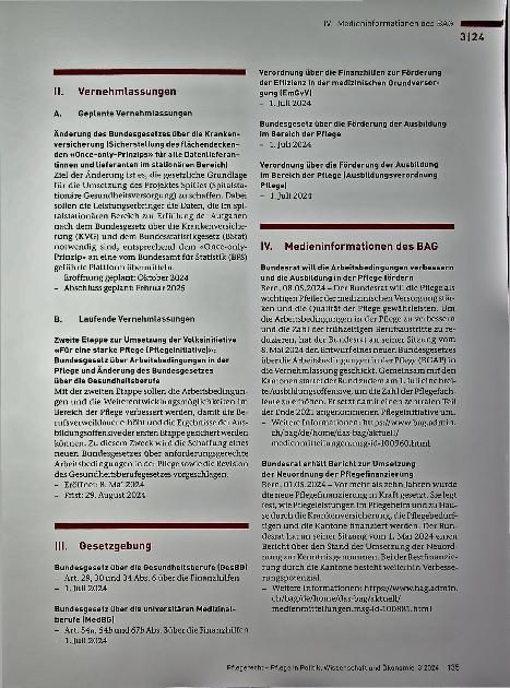 Vorschauseite 4: Gesetzgebung Parlamentarische Vorstöße