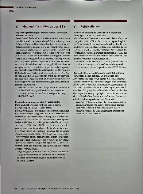 Vorschauseite 5: Gesetzgebung Parlamentarische Vorstöße