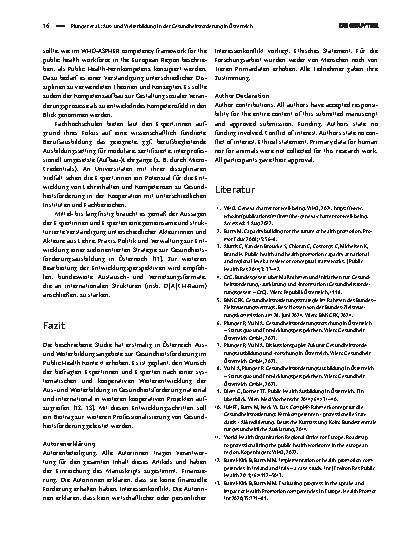 Vorschauseite 3: Ausund Weiterbildung in der Gesundheitsförderung in Österreich. Bestandsaufnahme und Entwicklungsperspektiven