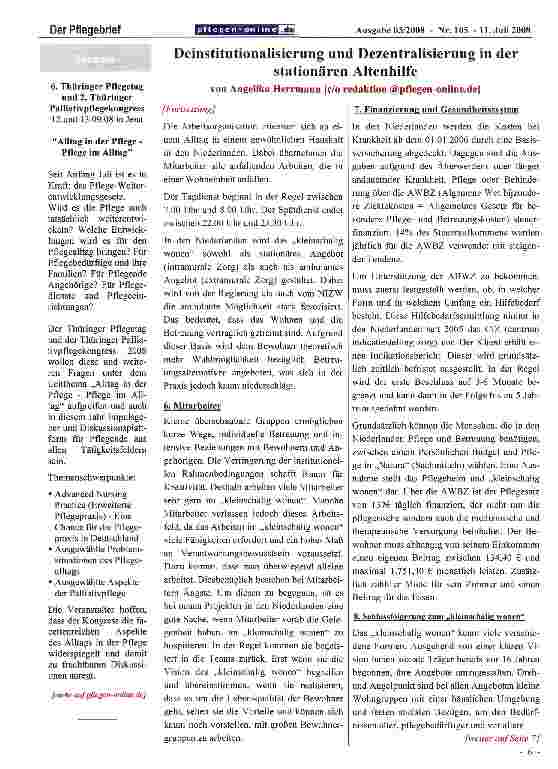 Vorschauseite 4: Deinstitutionalisierung und Dezentralisierung in der stationären Altenhilfe