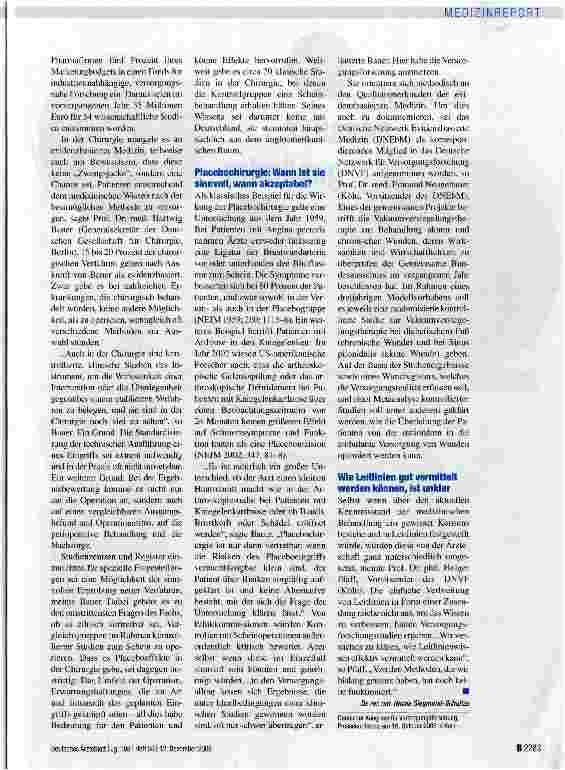 Vorschauseite 2: Innovationen sollen Kranke rascher erreichen - nach kritischer Prüfung