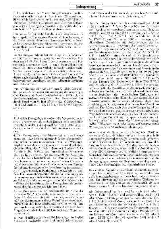 Vorschauseite 2: Abgrenzung Arzneimittel/Lebensmittel (OPC)