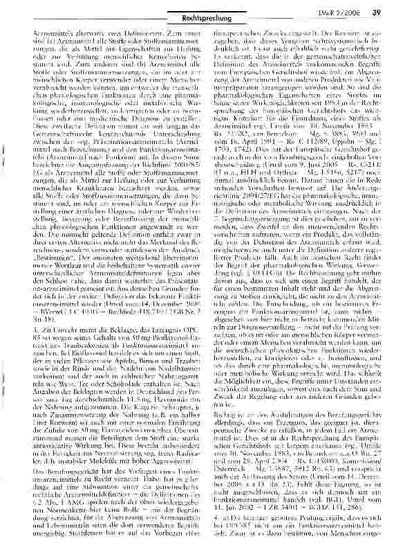 Vorschauseite 4: Abgrenzung Arzneimittel/Lebensmittel (OPC)