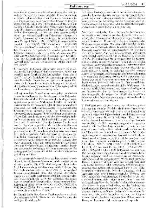 Vorschauseite 6: Abgrenzung Arzneimittel/Lebensmittel (OPC)