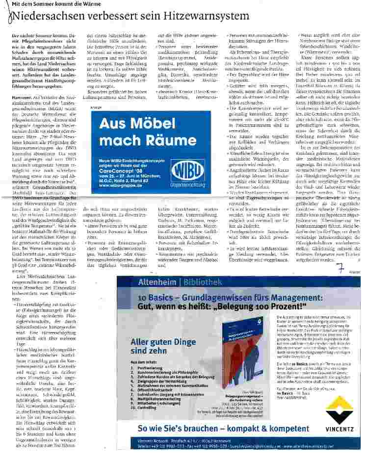 Vorschauseite 1: Niedersachsen verbessert sein Hitzewarnsystem
