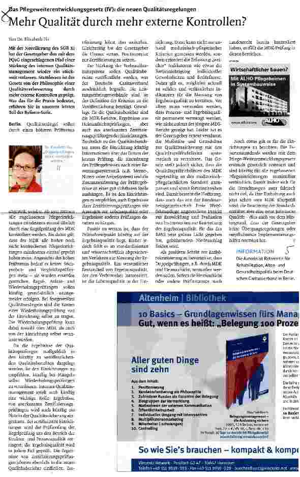 Vorschauseite 1: Mehr Qualität durch mehr externe Kontrollen?