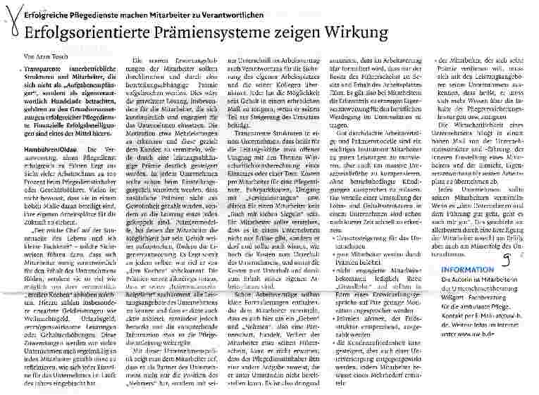 Vorschauseite 1: Erfolgsorientierte Prämiensysteme zeigen Wirkung