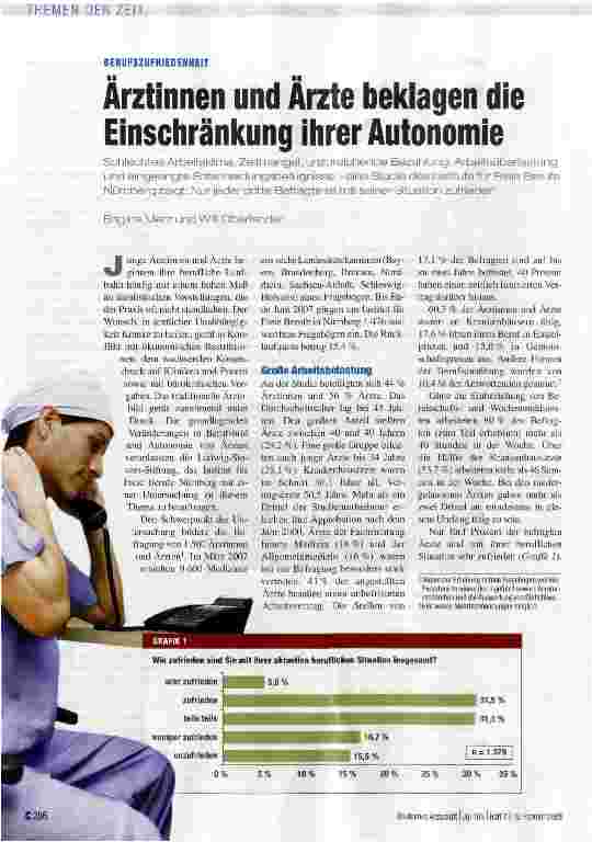Vorschauseite 1: Arztinnen und Arzte beklagen die Einschränkung ihrer Autonomie