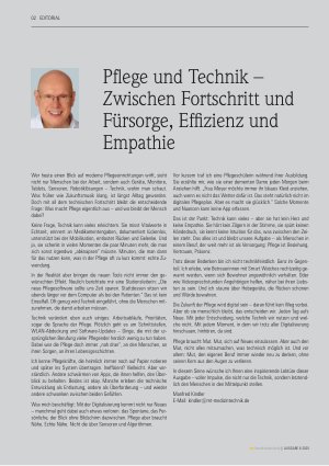 Vorschauseite 1: Pflege und Technik – Zwischen Fortschritt und Fürsorge, Effizienz und Empathie