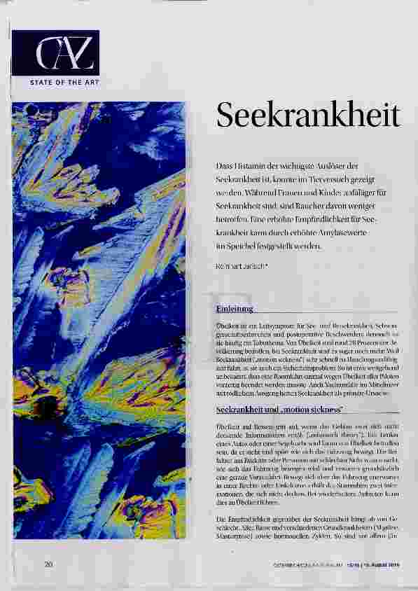 Vorschauseite 1: Seekrankheit und Übelkeit
