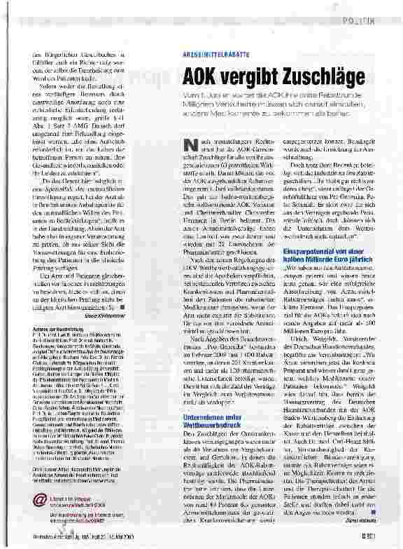Vorschauseite 1: A0K vergibt Zuschläge