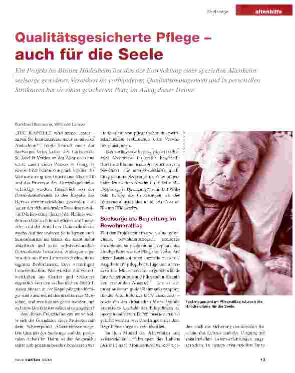 Vorschauseite 1: Qualitätsgesicherte Pflege - auch für die Seele