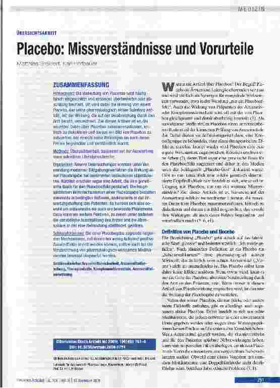 Vorschauseite 1: Placebo: Missverständnisse und Vorurteile