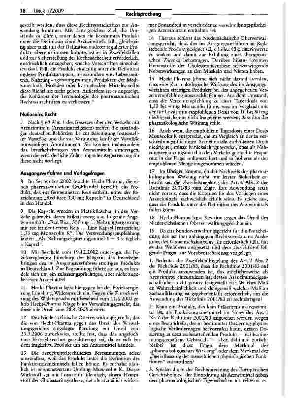 Vorschauseite 3: Zum Begriff des Arzneimittels nach der Funktion - Relevante Kriterien zur Bestimmung der Arzneimitteleigenschaft (Red Rice)