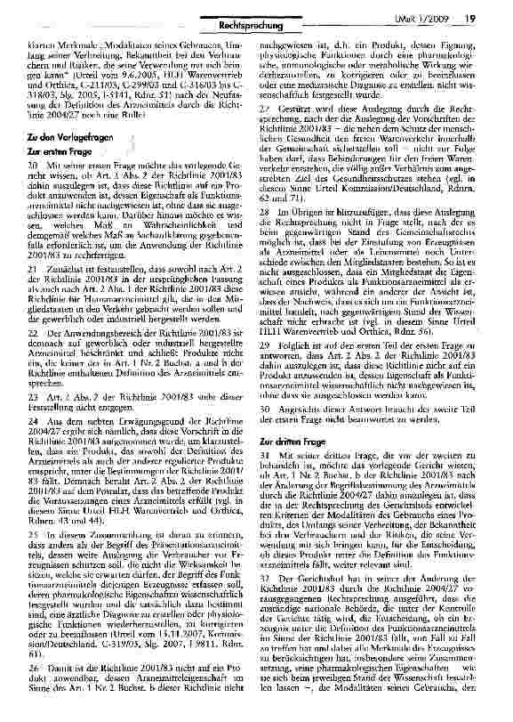 Vorschauseite 4: Zum Begriff des Arzneimittels nach der Funktion - Relevante Kriterien zur Bestimmung der Arzneimitteleigenschaft (Red Rice)