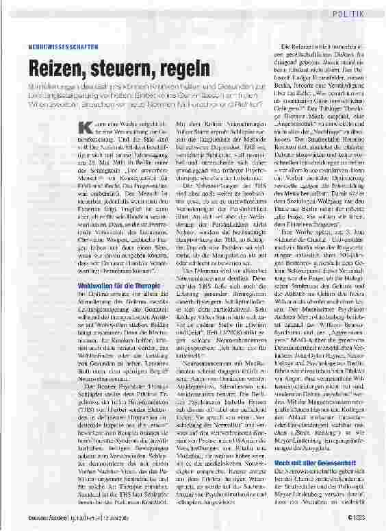 Vorschauseite 1: NEUROWISSENSCHAFTENReizen, steuern, regeln