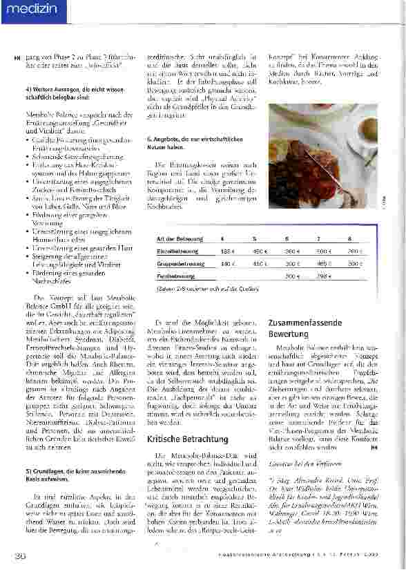 Vorschauseite 3: Bewertung von Metabolie Balance