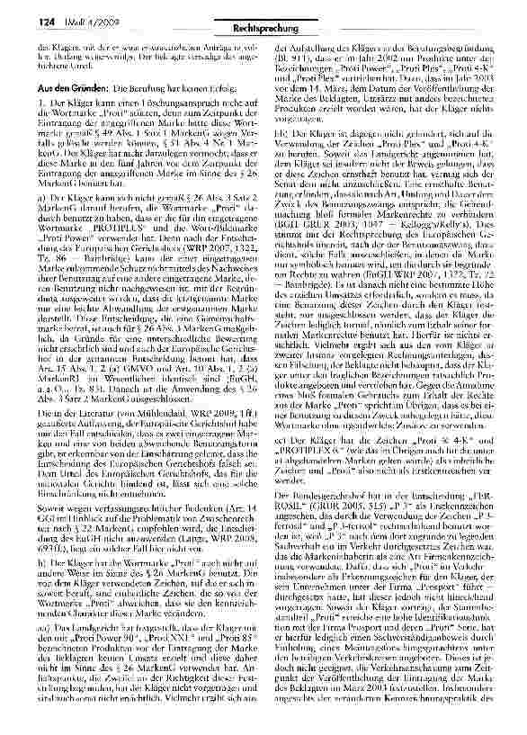 Vorschauseite 2: Protipower./. Protifit — Kennzeichnung von Nahrungsergänzungsmitteln