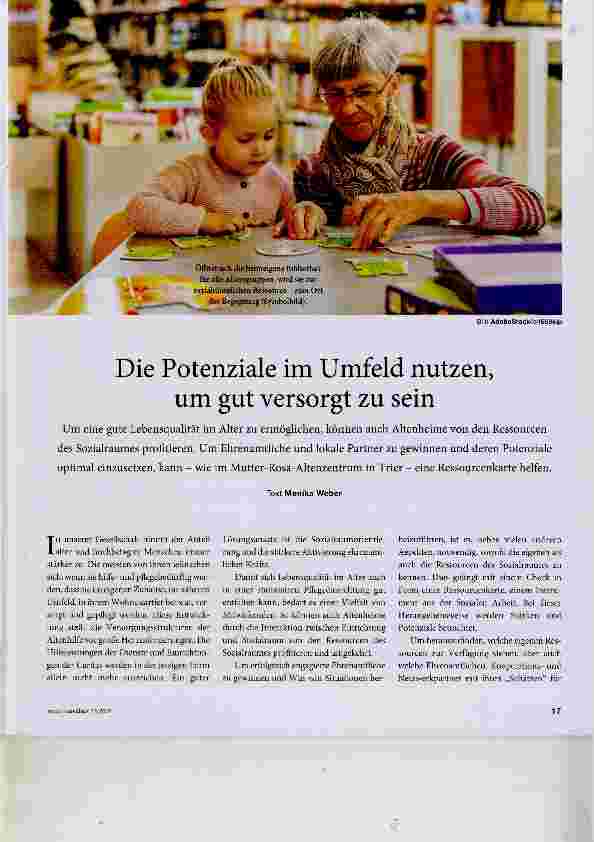Vorschauseite 1: Die Potenziale im Umfeld nutzen, um gut versorgt zu sein