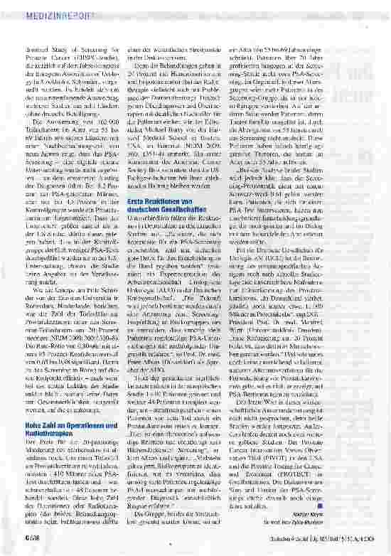 Vorschauseite 2: Der PSA-Test eignet sich derzeit nicht zum Screening