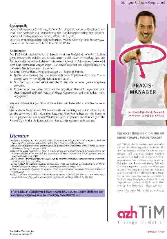 Vorschauseite 2: Pädiatrisches Messinstrument: Pediatric Volitional Questionnaire (PVQ)