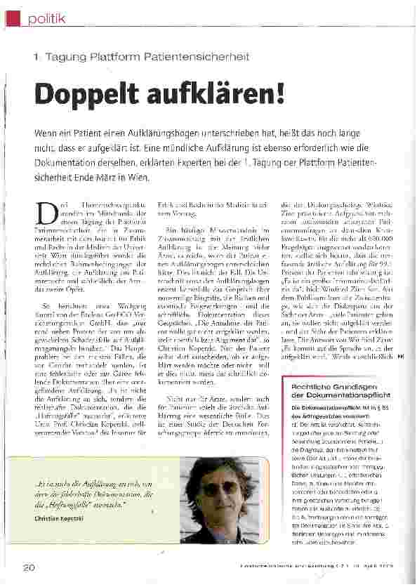 Vorschauseite 1: Doppelt aufklären!